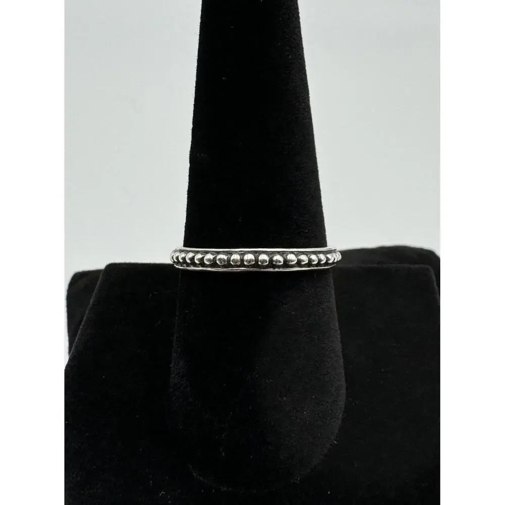 Sterling 925‎ Silver Thin Bead Dot Stackable Minimalist Ring 2.80mm 2g Size 9